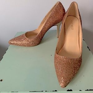 Nine West Rose Gold Glitter Pumps, Sz. 9, NIB
